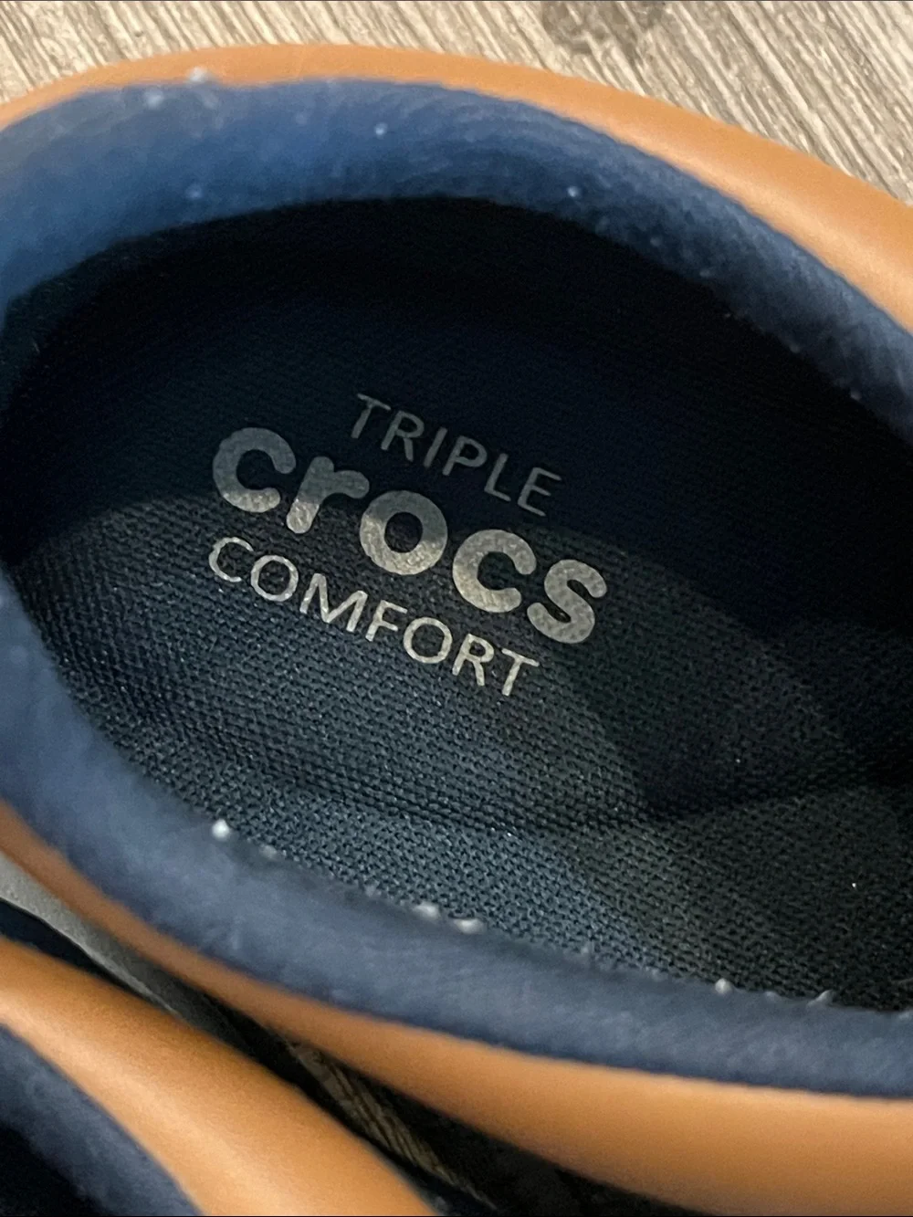 CROCS Kinsale Men's Navy and Tan Lace-Up Deck Shoes